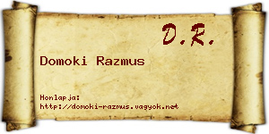 Domoki Razmus névjegykártya